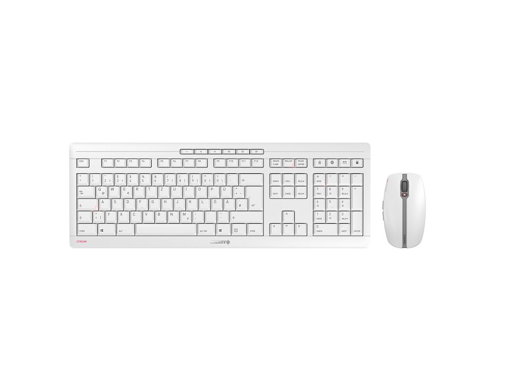 CHERRY Stream Desktop Recharge tastatur Mus inkluderet Universel RF trådløst QWERTY UK engelsk Grå