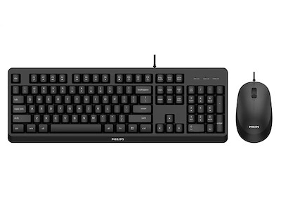 Philips 2000 series SPT6207BL/00 tastatur Mus inkluderet Universel USB QWERTY Engelsk Sort