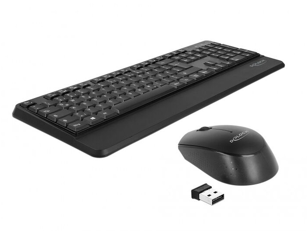 DeLOCK 12674 tastatur Mus inkluderet Universel RF trådløst QWERTZ Tysk Sort