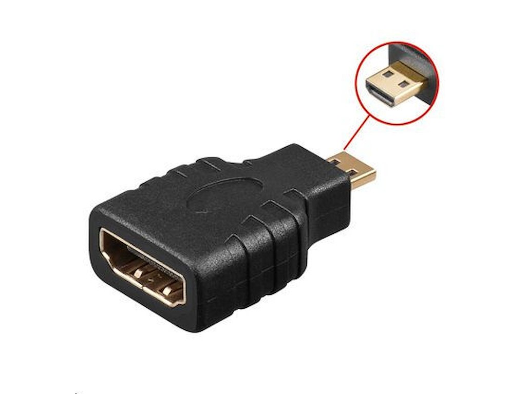 Microconnect HDM19F19MM kabel kønsskifter Micro HDMI HDMI Sort