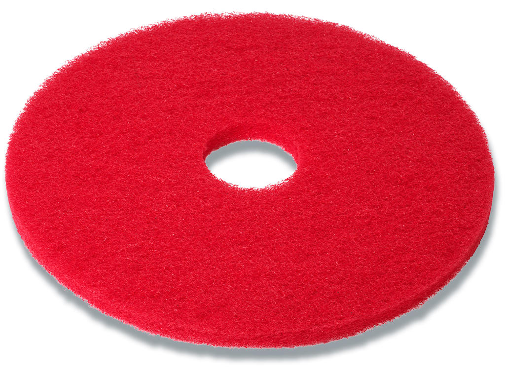Gulvrondel, Rød, 14'' Ø356mm, Til daglig rengøring, Abena 