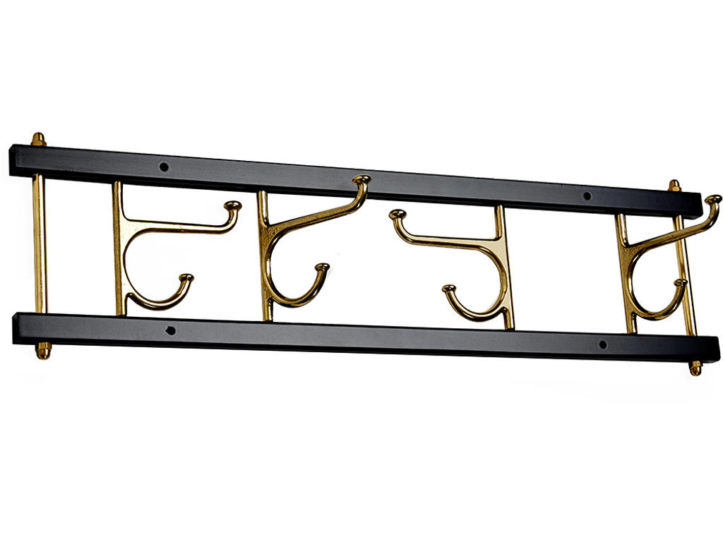 Knagerækker, Maxi 4, Sort/messing, Essem Design DK