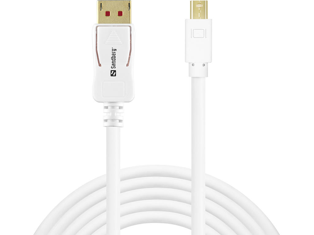 Sandberg DP-MiniDP 1.4 8K/60Hz, Hvid, 2m