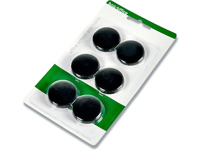 Magneter, Sort, Ø3 cm, 6 stk, BNT Office 