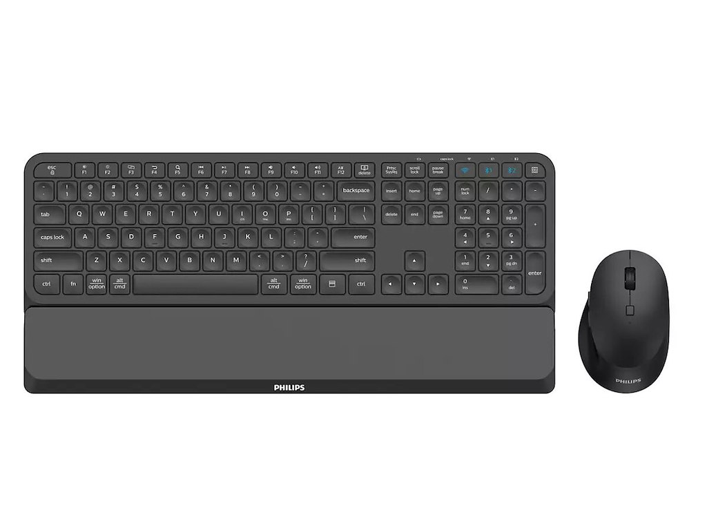 Philips 6000 series SPT6607B/00 tastatur Mus inkluderet Hjem RF trådløs + Bluetooth US engelsk Sort
