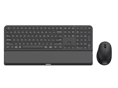 Philips 6000 series SPT6607B/00 tastatur Mus inkluderet Hjem RF trådløs + Bluetooth US engelsk Sort