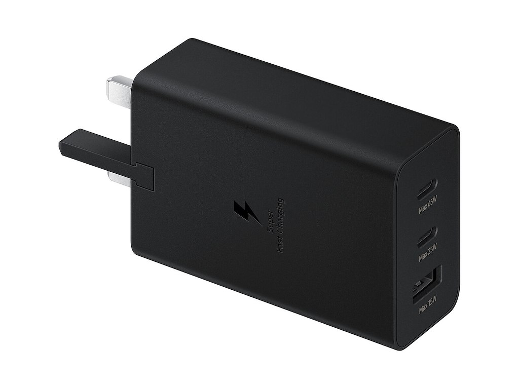 Samsung 65W Trio Universal Power Adapter Universel Sort USB Hurtig opladning Indendørs