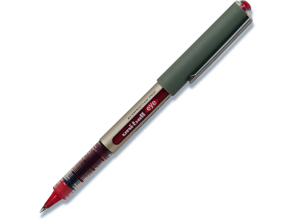 Rollerball pen, 0.7 mm, 0.3 mm, Rød, uni-ball Eye Fine UB-157-40