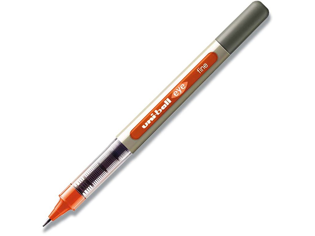 Rollerball pen, 0.7 mm, 0.3 mm, Orange, uni-ball Eye Fine UB-157E-54