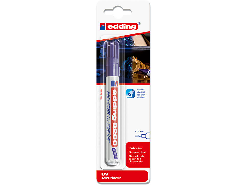 Special marker, UV, 1.5-3 mm, Transparent, Edding Securitas UV 8280