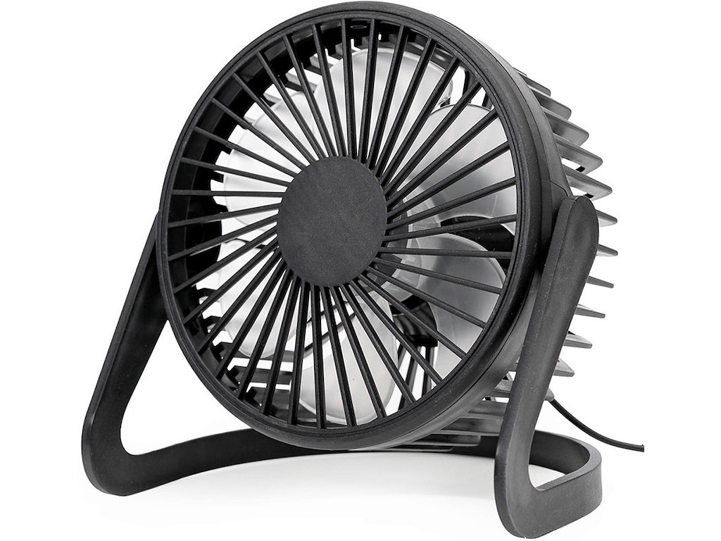 Ventilator til bord, Mini, 15x15x12 cm, Strøm via USB, Sort, Platinet