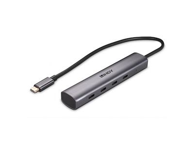 Lindy 43384 interface hub USB Type-C 10000 Mbit/s Grå