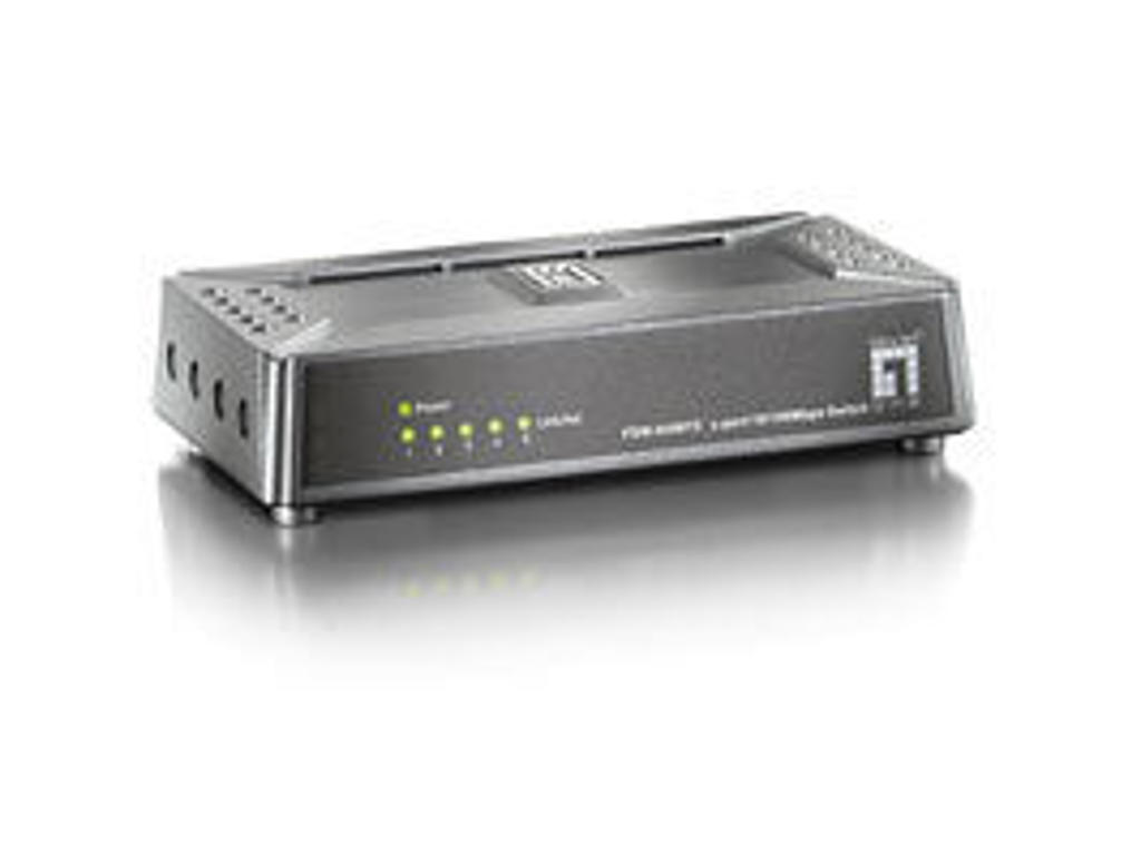 LevelOne FSW-0508TX netværksswitch Ikke administreret Fast Ethernet (10/100) Sort, Grå