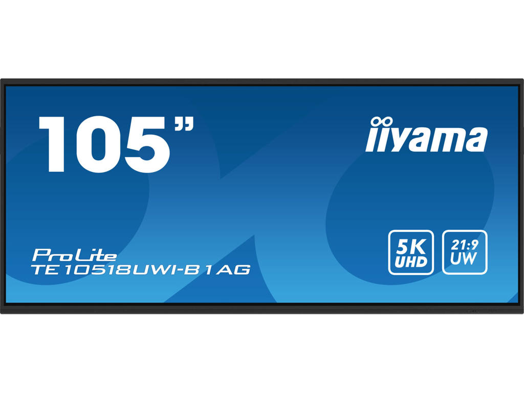 iiyama TE10518UWI-B1AG skilte display Digital A-tavle 2,66 m (104.6") LED Wi-Fi 450 cd/m² 5K Ultra HD Sort Berøringsskærm Indbygget processer Android 16/7