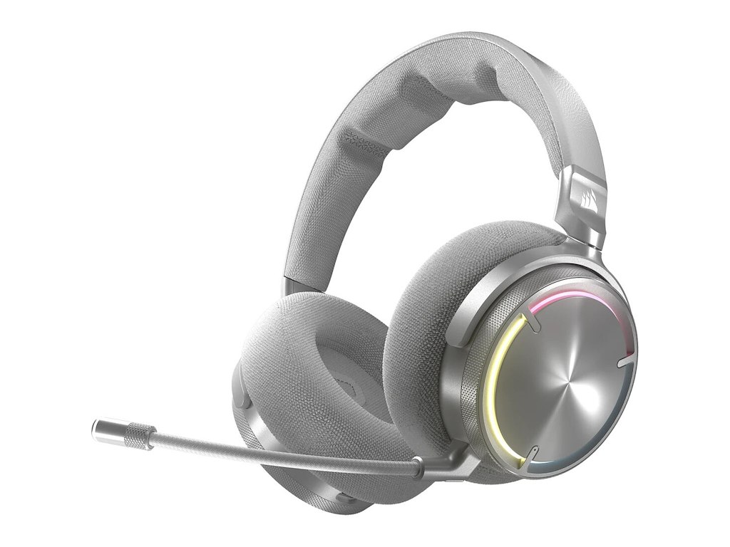 Corsair VIRTUOSO MAX WIRELESS, Silver Headset Trådløs Håndholdt Spil Bluetooth Kulfiber