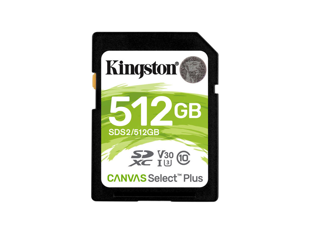 Kingston Technology 512 GB SDXC Canvas Select Plus 100R C10 UHS-I U3 V30