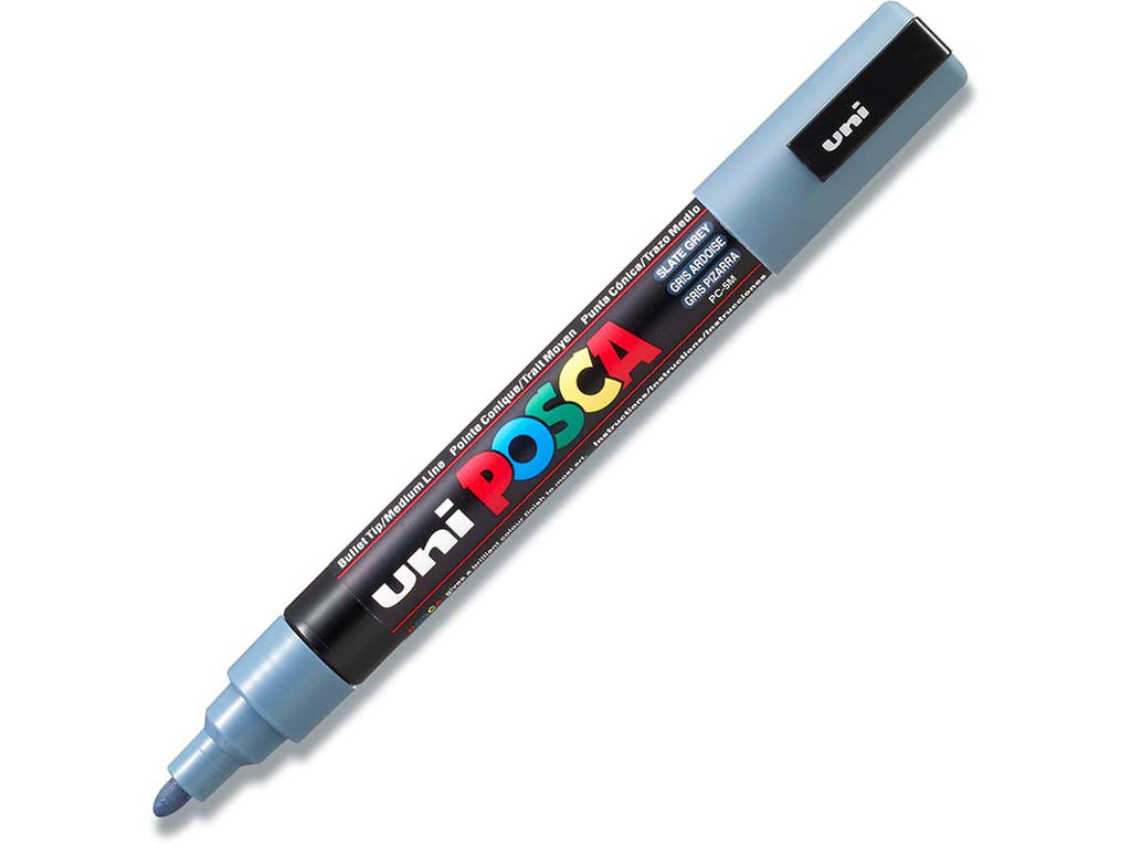 Paint marker, 1.8-2.5 mm, Skifer grå, Rund spids, uni Posca PC-5M
