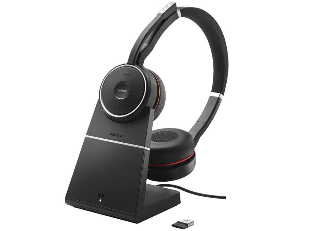 Jabra Evolve 75 Headset Kabel & trådløs Kontor/Callcenter Micro-USB Bluetooth Sort