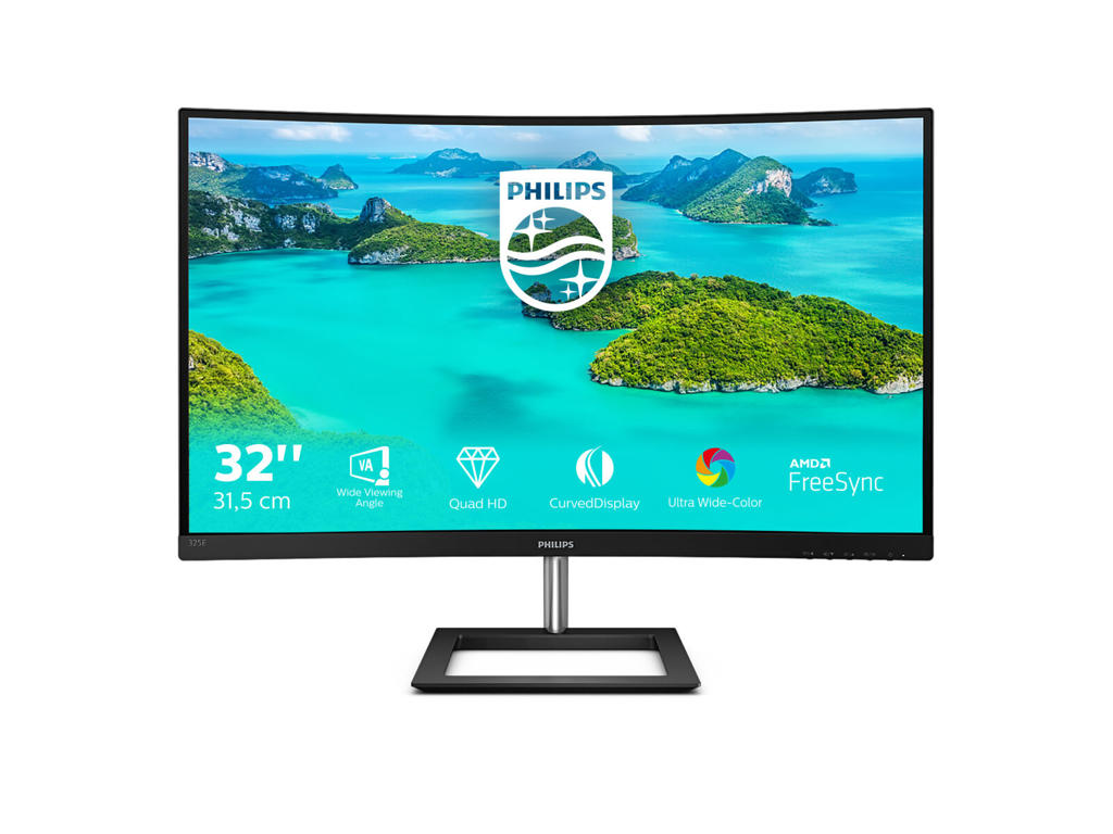 Philips E Line 325E1C/00 computerskærm 80 cm (31.5") 2560 x 1440 pixel Quad HD LCD Sort