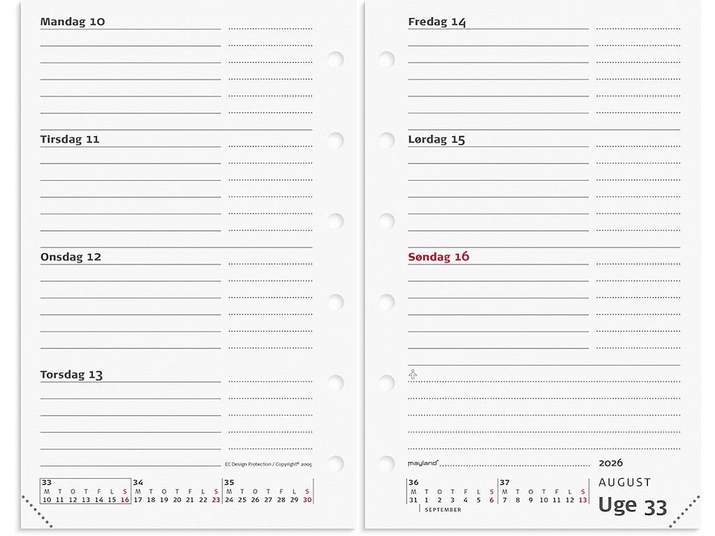 System Mini, 2026, Uge mini, 1 uge pr. opslag, Refill, Mayland