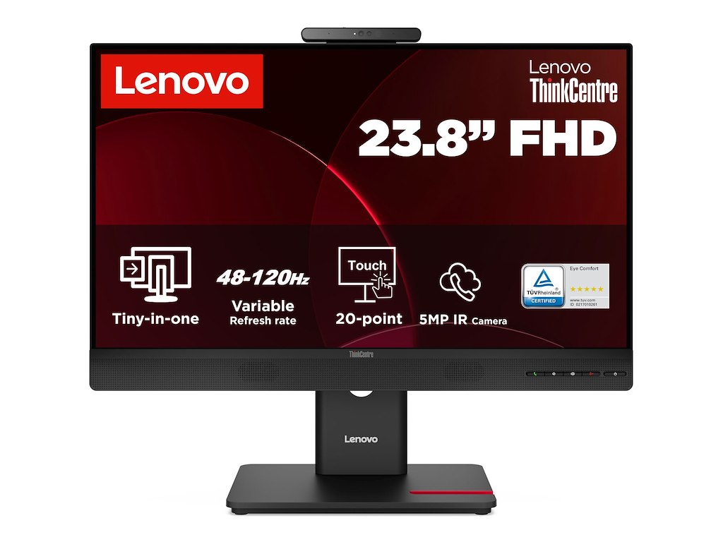 Lenovo ThinkCentre TIO24 Gen6 computerskærm 60,5 cm (23.8") 1920 x 1080 pixel Fuld HD LED Berøringsskærm Sort