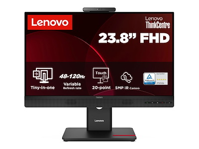 Lenovo ThinkCentre TIO24 Gen6 computerskærm 60,5 cm (23.8") 1920 x 1080 pixel Fuld HD LED Berøringsskærm Sort
