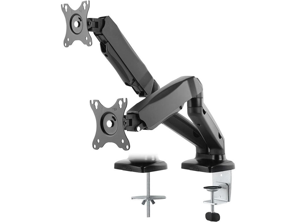 Deltaco Dobbelt skrivebordsbeslag m. gasfjeder, 13-27" 2-9 kg