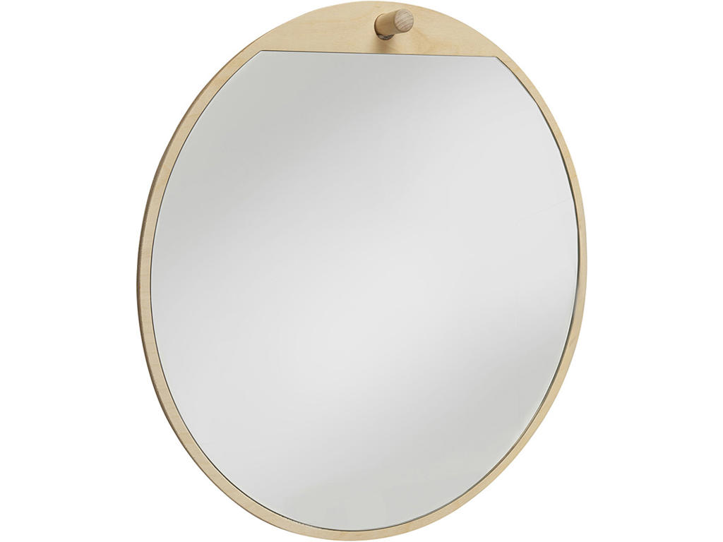 Spejl rund, Tillbakablick, Ø=500 mm birk, Essem Design DK