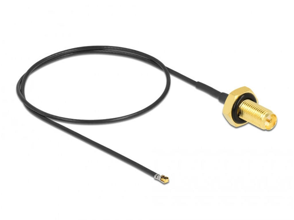 DeLOCK 12659 koaxial kabel 0,35 m RP-SMA MHF 4L LK Sort