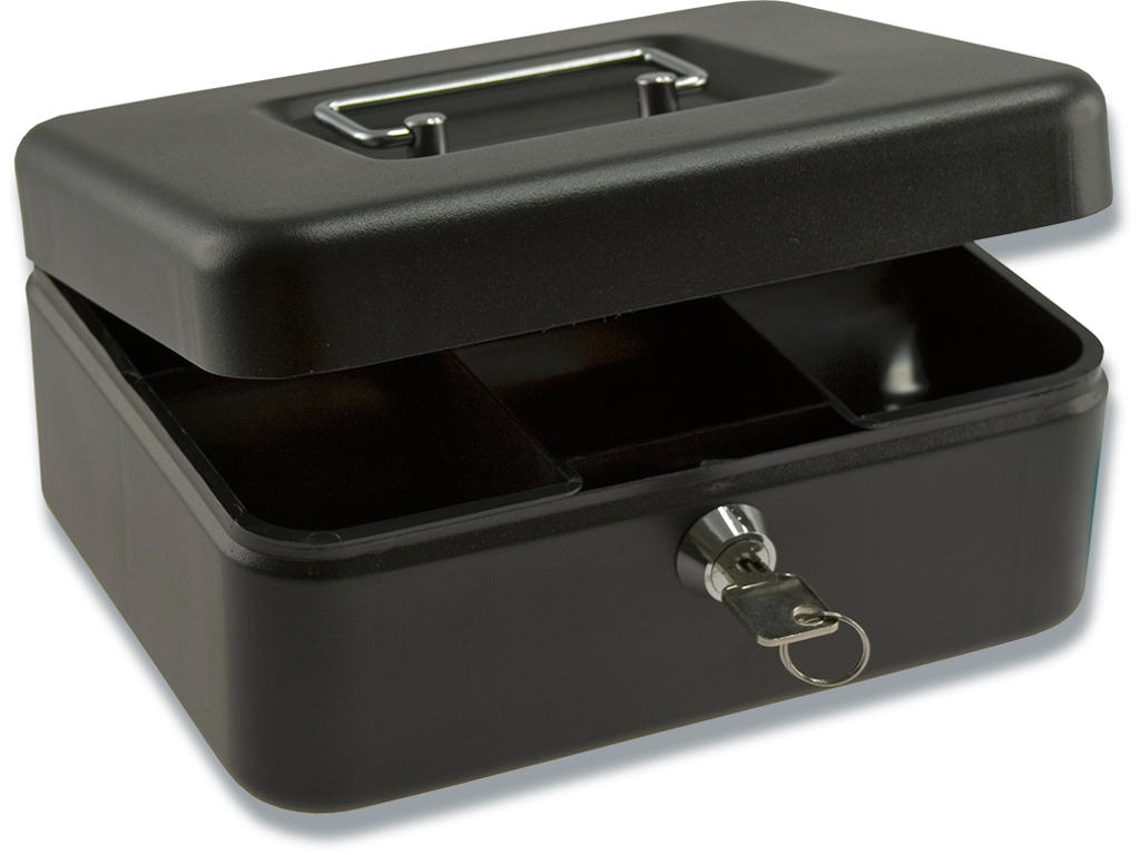 Pengekasse, 9x240x30 cm, 6 rums møntbakke, Sort, BNT Office 