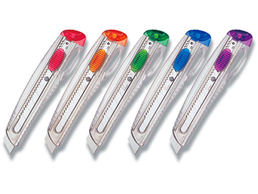 Hobbykniv, Klinge bredde: 18 mm, Plast-metal, Grip og Auto-Lock, Assortert farve, 1 stk, NT Cutter iL-120P