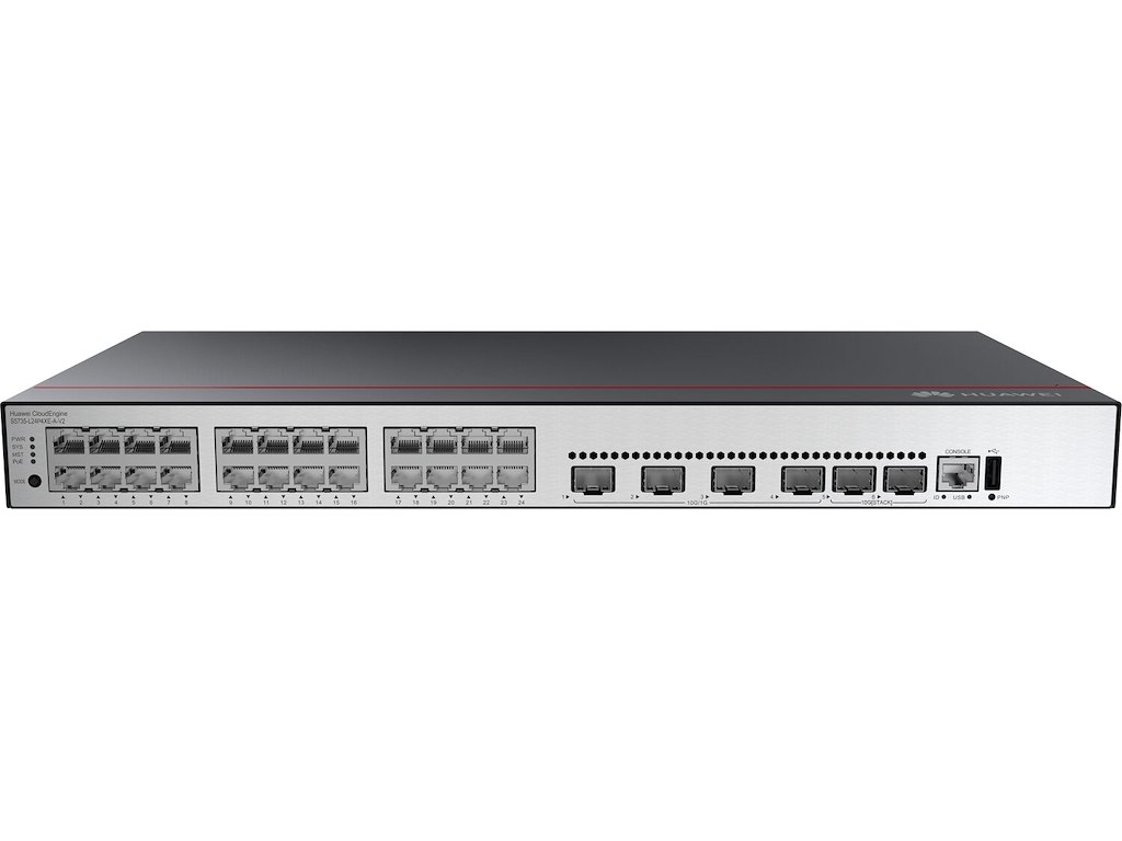 Huawei CloudEngine S5735-L24P4XE-A-V2 Administreret L3 Gigabit Ethernet (10/100/1000) Strøm over Ethernet (PoE) 1U Sort, Sølv