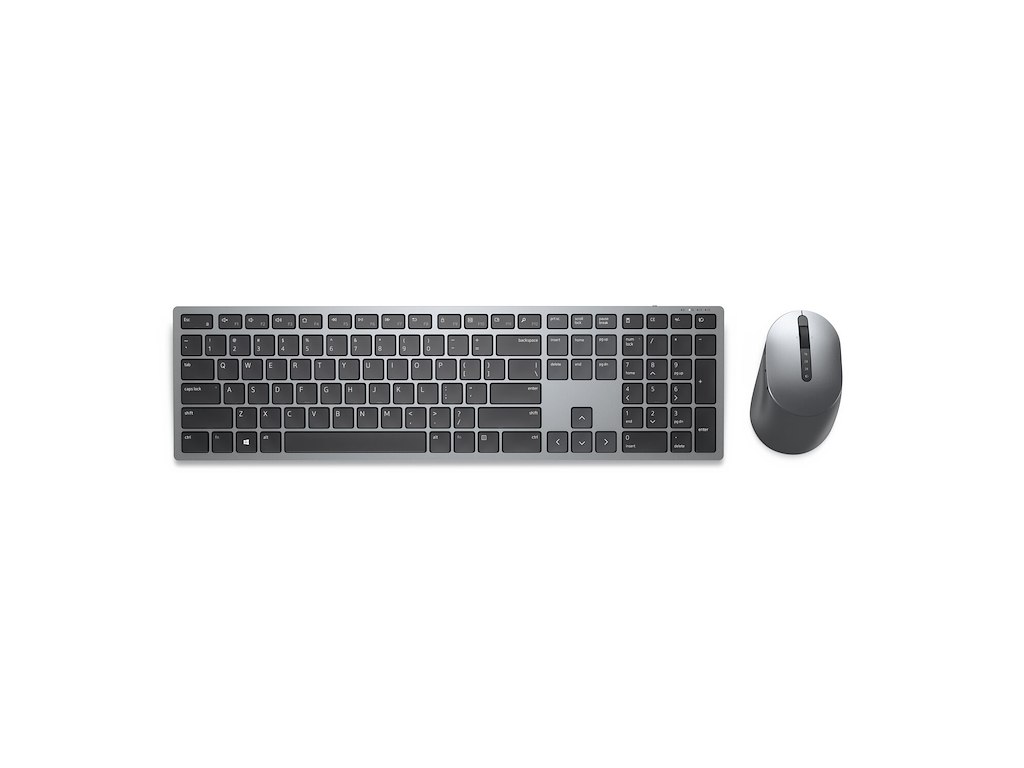 DELL KM7321W tastatur Mus inkluderet Kontor RF trådløs + Bluetooth QWERTZ Tysk Grå, Titanium