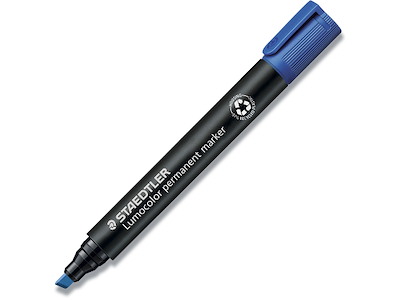 Marker, Skrå spids, 2-5 mm, Blå, Staedtler Lumocolor 350
