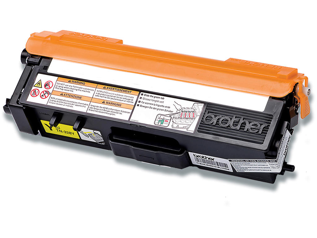 Toner, TN328Y, Yellow-gul, 6.000 sider, Brother 
