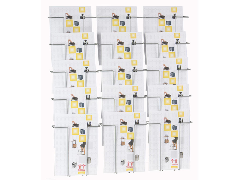 Brochurestativ, Vægmodel, A4, 15 fag, Twinco Twin AGENDA