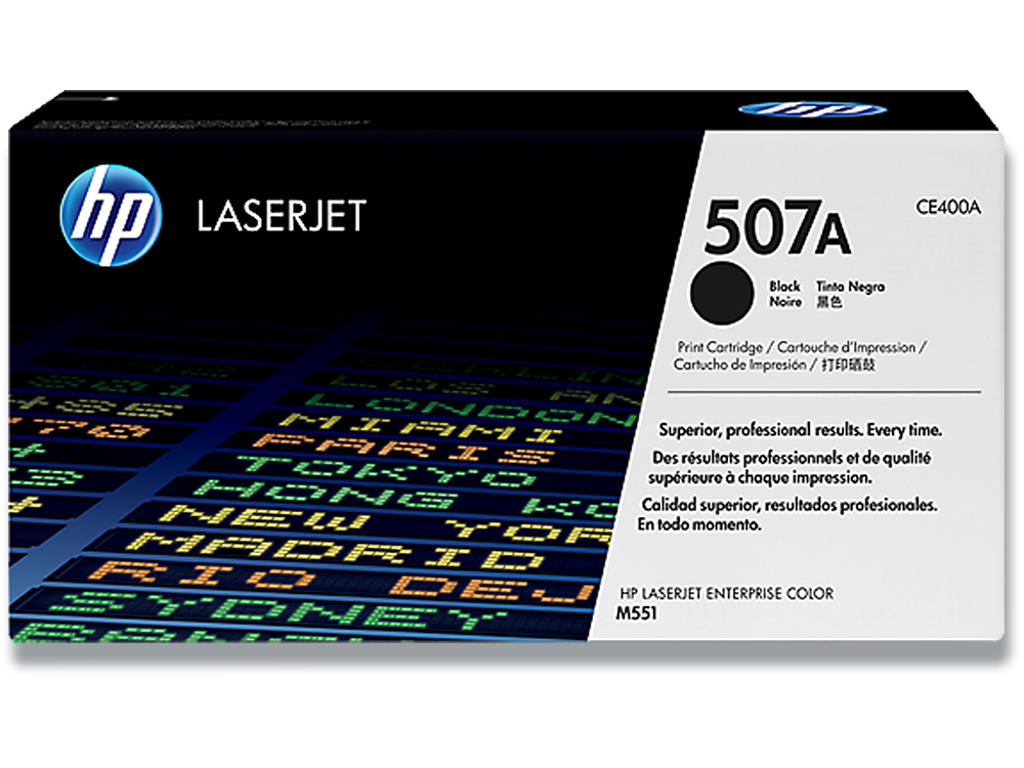 Toner, 507A, Black-sort, 5.000 sider, HP CE400A 