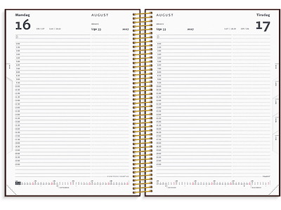 Kalender, 2027, Time Trend, 1 dag pr. side, Rødbrun, Mayland