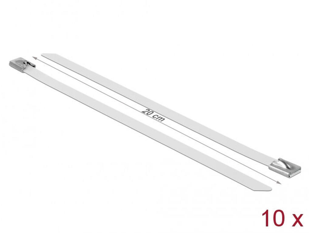 DeLOCK 18821 kabelsamler Stål Hvid 10 stk