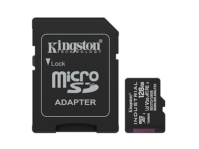 Kingston Technology 128GB microSDXC Industrial C10 A1 pSLC kort + SD-adapter
