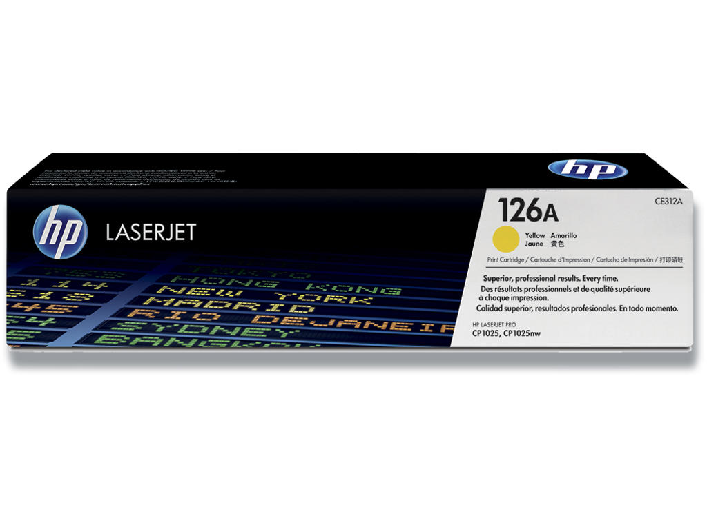 Toner, 126A, Yellow-gul, 1.000 sider, HP CE312A