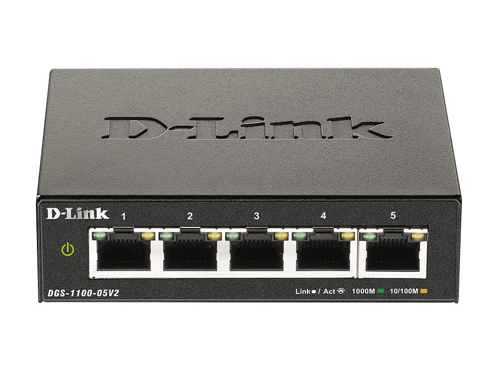 D-Link DGS-1100-05V2/E netværksswitch Administreret L2 Gigabit Ethernet (10/100/1000) Sort