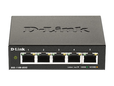 D-Link DGS-1100-05V2/E netværksswitch Administreret L2 Gigabit Ethernet (10/100/1000) Sort