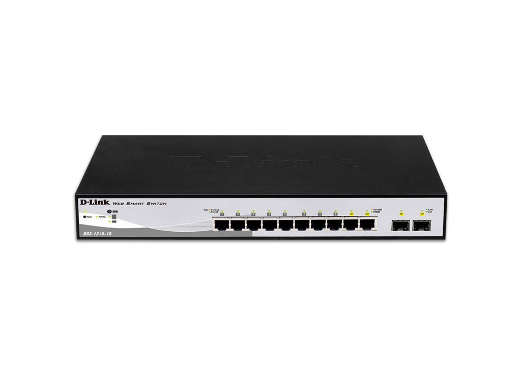 D-Link DGS-1210-10 Administreret L2 Gigabit Ethernet (10/100/1000) 1U Sort, Grå