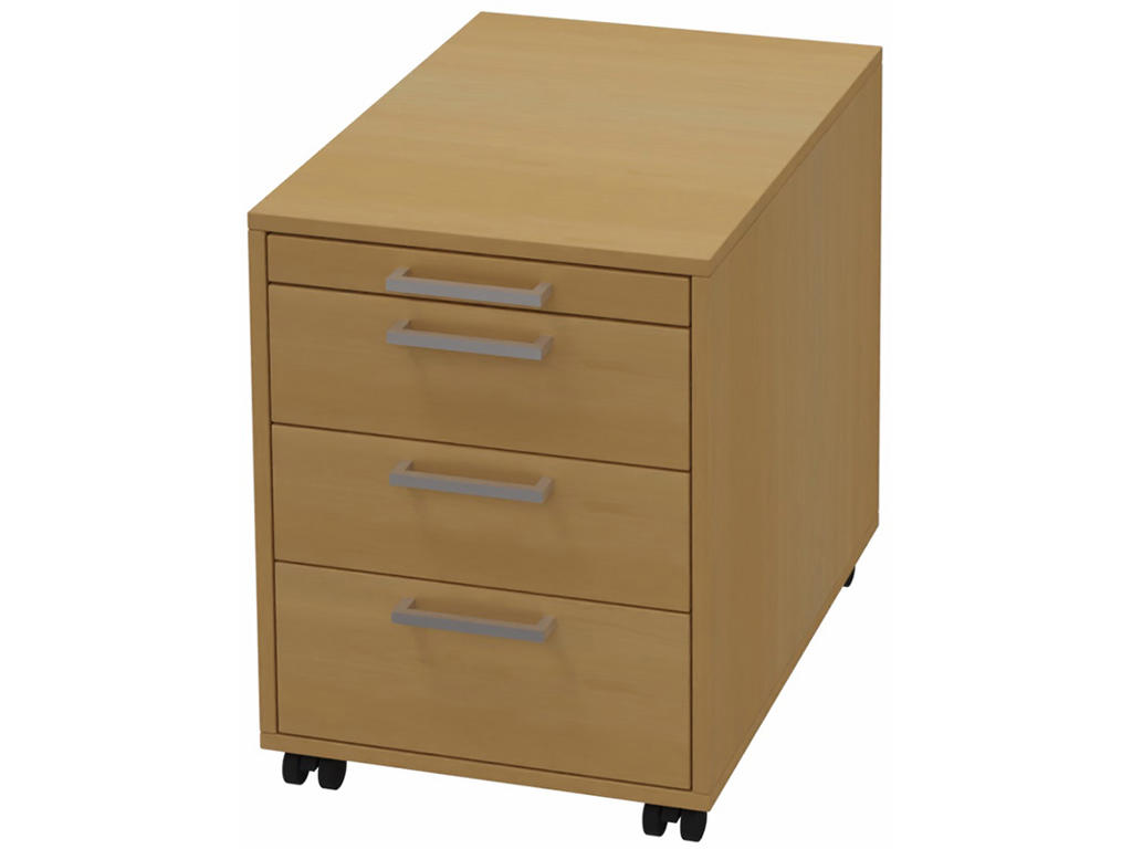 Skuffekassette, Bøgefinér, 4 skuffer, Cube