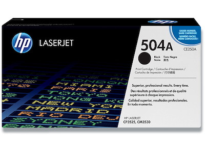 Toner, 504A, Black-sort, 5.000 sider, HP CE250A