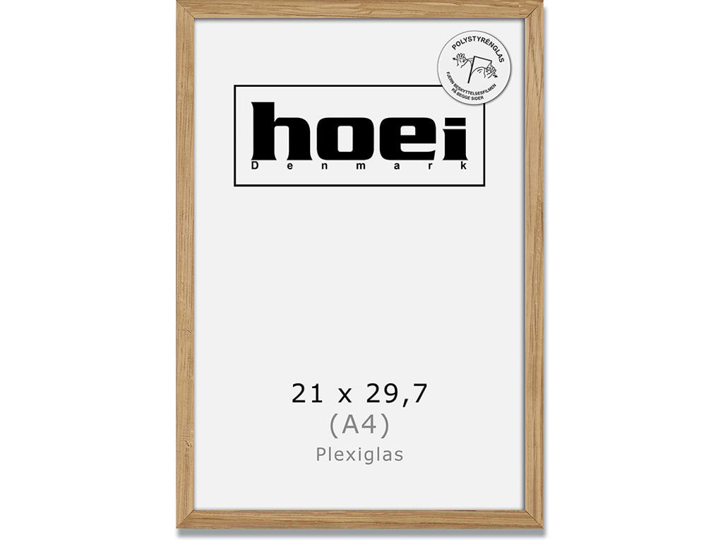 Fotoramme, 21x29.7 cm - A4, Natur, Egetræ, Hoei 120