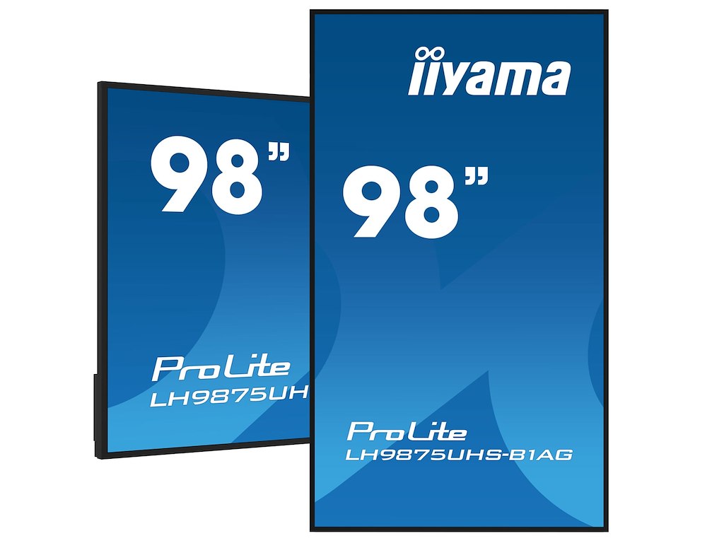 iiyama LH9875UHS-B1AG skilte display Digital fladpaneldisplay 2,48 m (97.5") LED Wi-Fi 500 cd/m² 4K Ultra HD Sort Indbygget processer Android 11 24/7