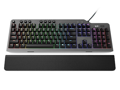 Lenovo Legion K500 tastatur Spil USB QWERTY US engelsk Sort, Grå