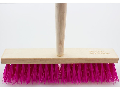 Gadekost, "Støt Brysterne", Pink, 38x7.6 cm, 150 cm skaft, Roliba